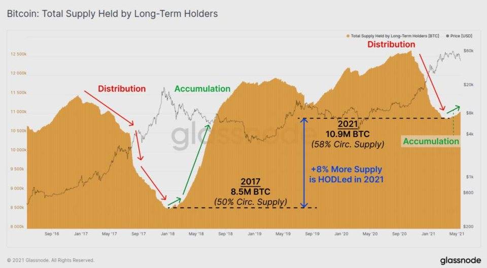 Glassnode 数据洞察丨比特币大幅下挫，长线持有者仍在买入